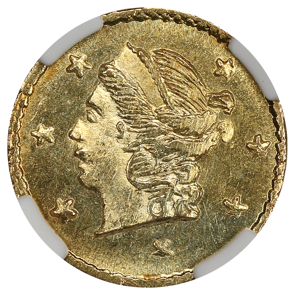 image for: 1867 Cal. Gold 25c NGC MS65 (BG-805)