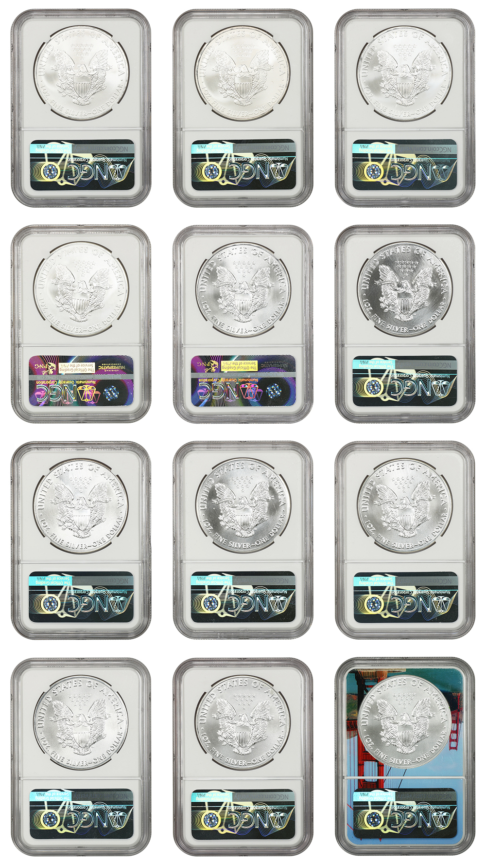 image for: Supplemental Set of Silver Eagles 2011-2021: All NGC MS69 (12 Coins Total)