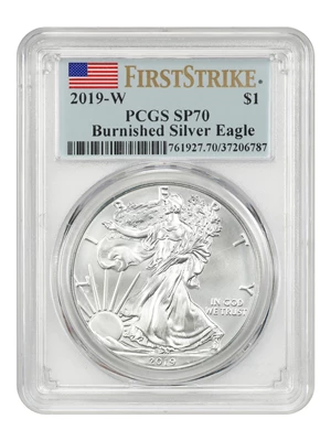 image for: 2019-W Silver Eagle $1 PCGS SP70 (Burnished First Strike)