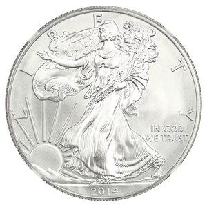 image for: 2014-W Silver Eagle $1 NGC MS70 (Burnished Annual Dollar Coin Set)