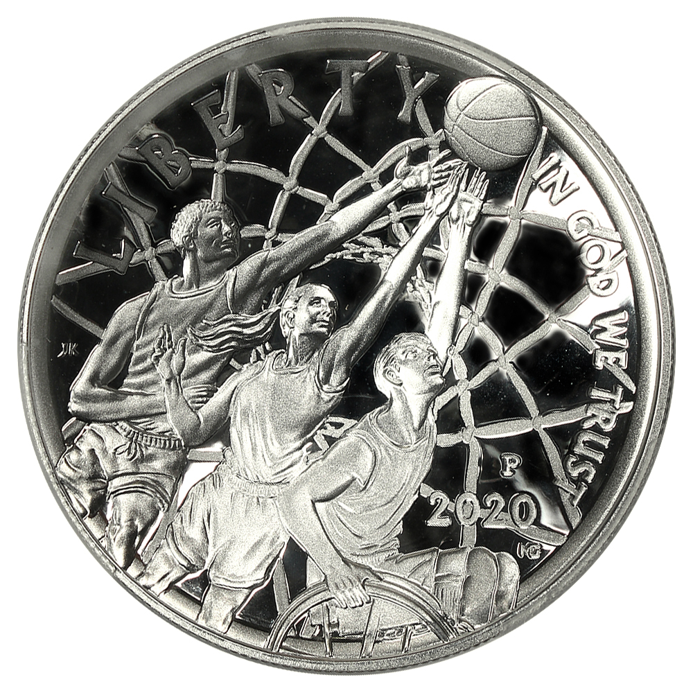 image for: 2020-P Basketball Hall of Fame $1 PCGS Proof 69 DCAM (First Strike)
