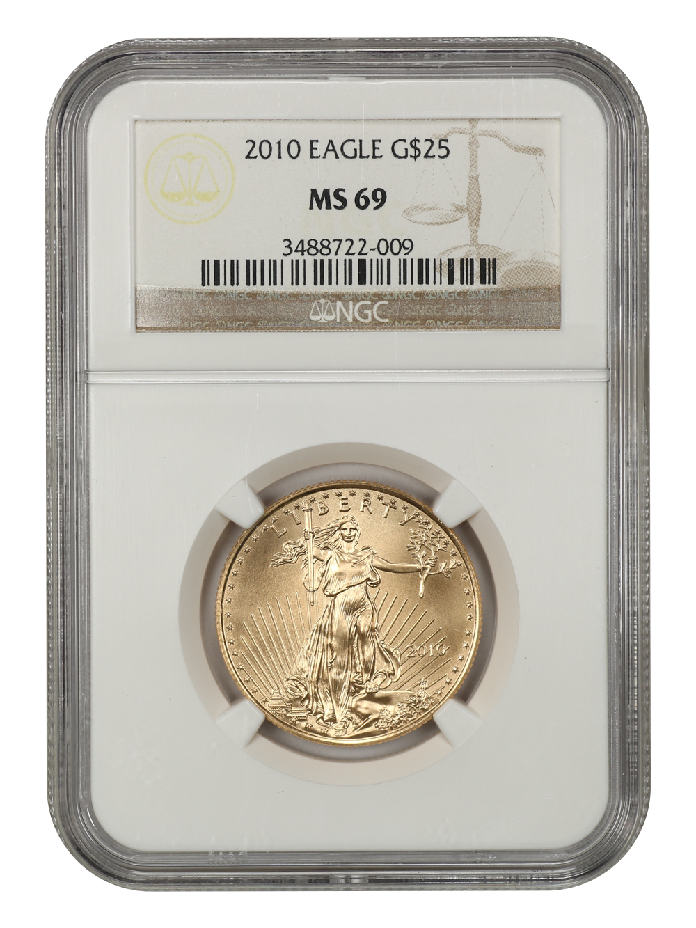 image for: 2010 Gold Eagle $25 NGC MS69