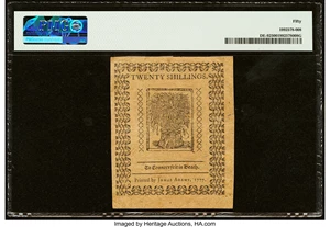 image for: Delaware May 1, 1777 20s PMG About Uncirculated 50....