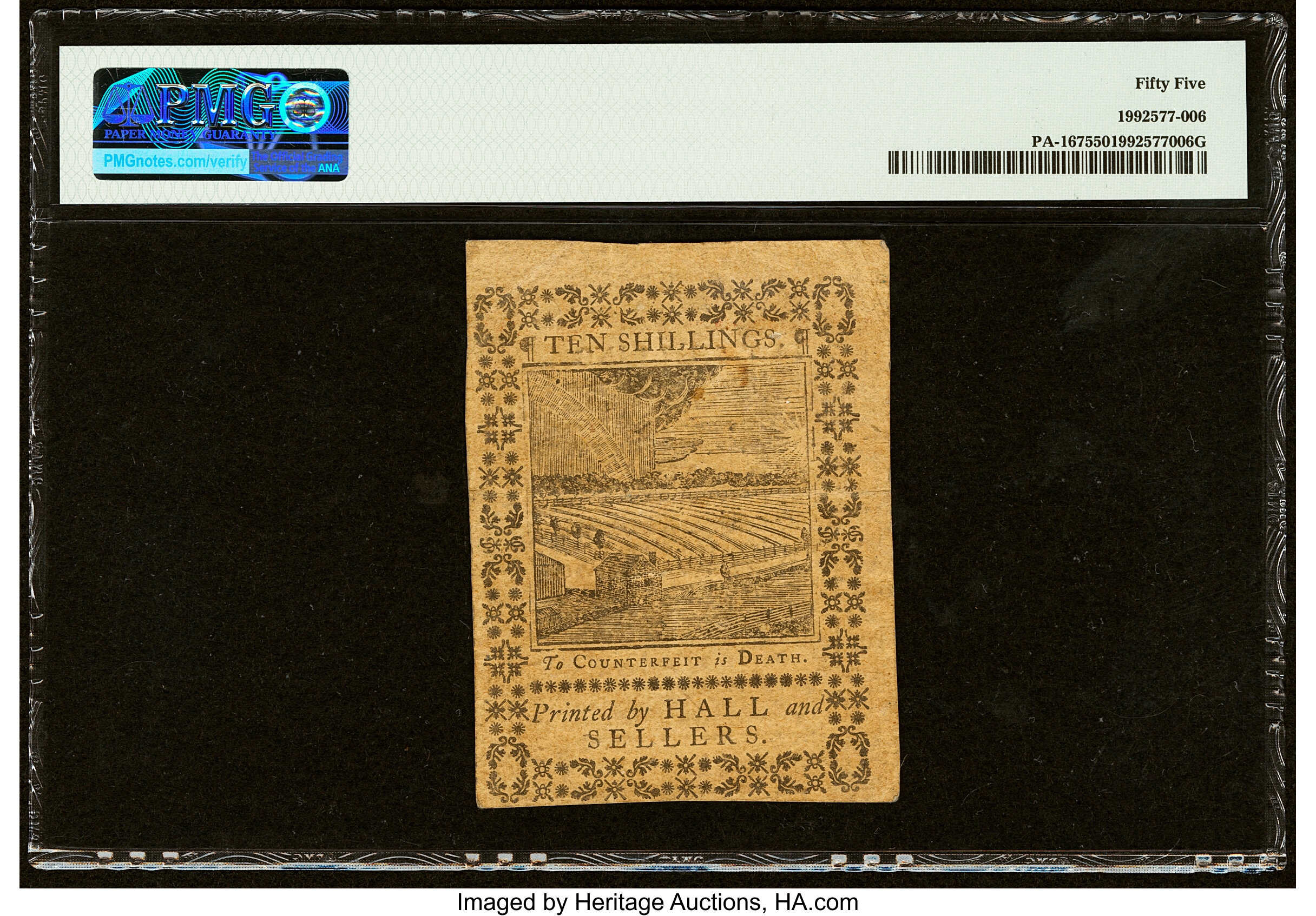 image for: Pennsylvania October 1, 1773 10s PMG About Uncirculated 55....