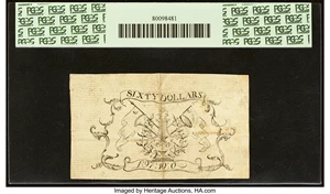 image for: South Carolina February 8, 1779 $60 PCGS Very Fine 35....