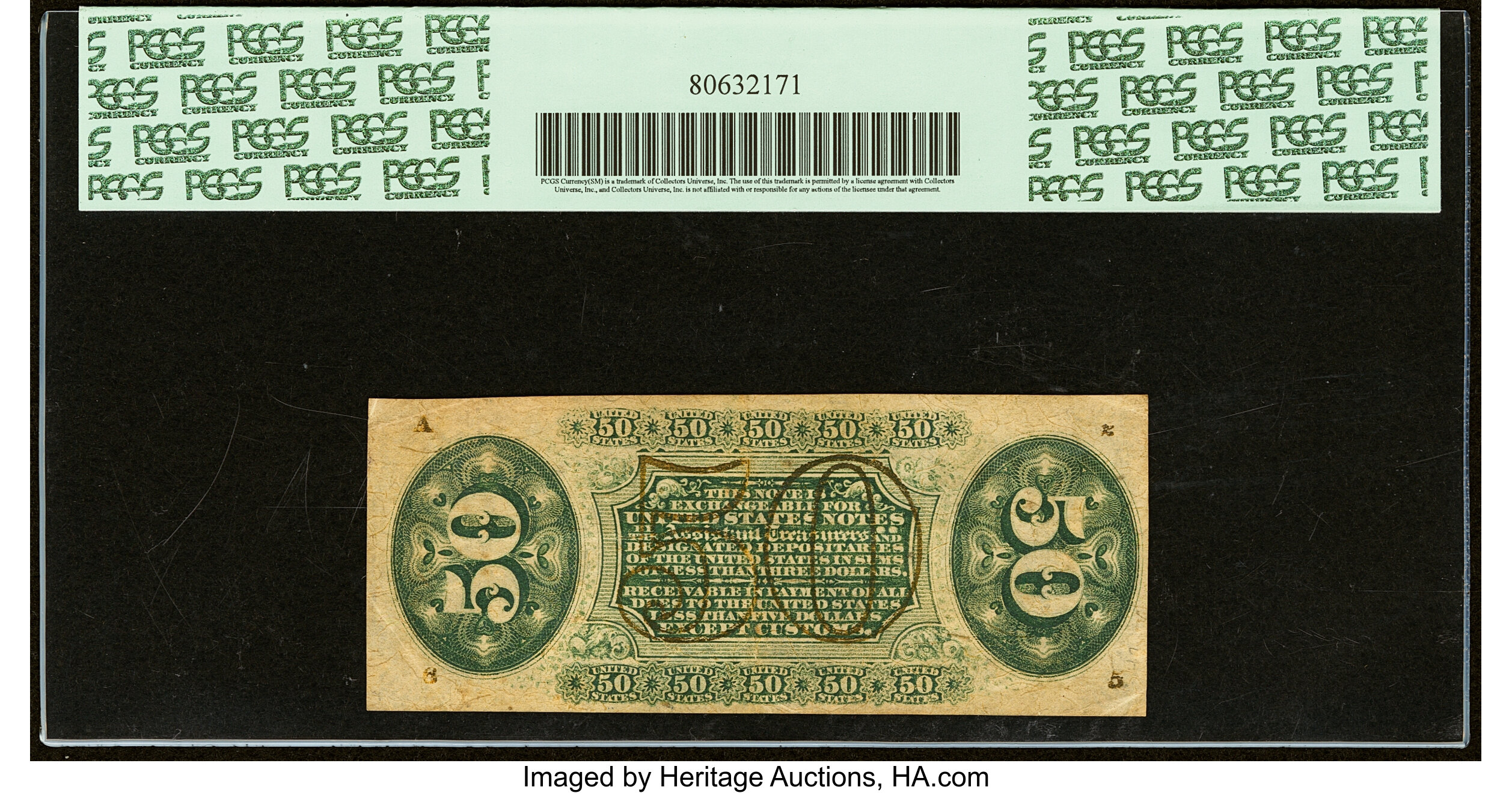 image for: Fr. 1373 50¢ Third Issue Justice PCGS Extremely Fine 45....