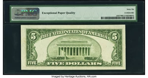 image for: Fr. 1531* $5 1928F Wide I Legal Tender Star Note. PMG Gem Uncirculated 66 EPQ....