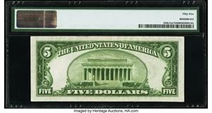 image for: Fr. 1956-E* $5 1934 Mule Federal Reserve Star Note. PMG About Uncirculated 55....