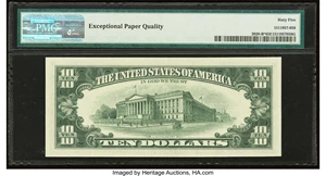 image for: Fr. 2020-B* $10 1969B Federal Reserve Note. PMG Gem Uncirculated 65 EPQ....