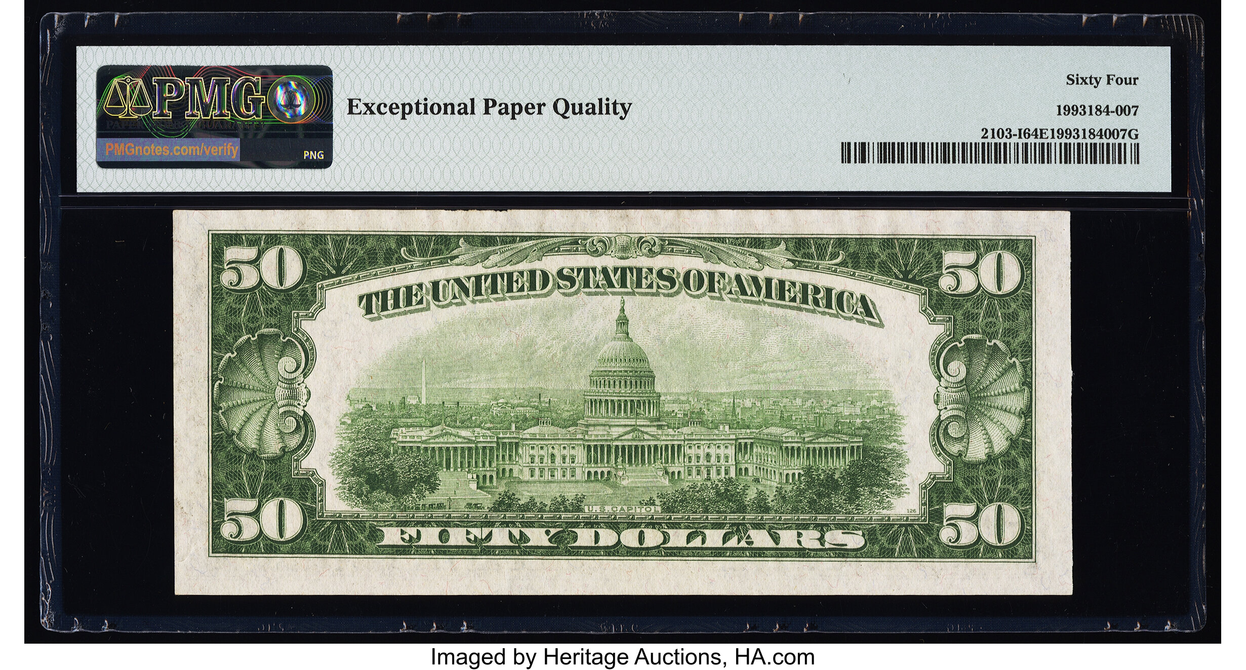 image for: Fr. 2103-I $50 1934A Federal Reserve Note. PMG Choice Uncirculated 64 EPQ....
