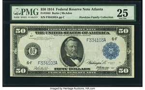 image for: Fr. 1044 $50 1914 Federal Reserve Note PMG Very Fine 25....