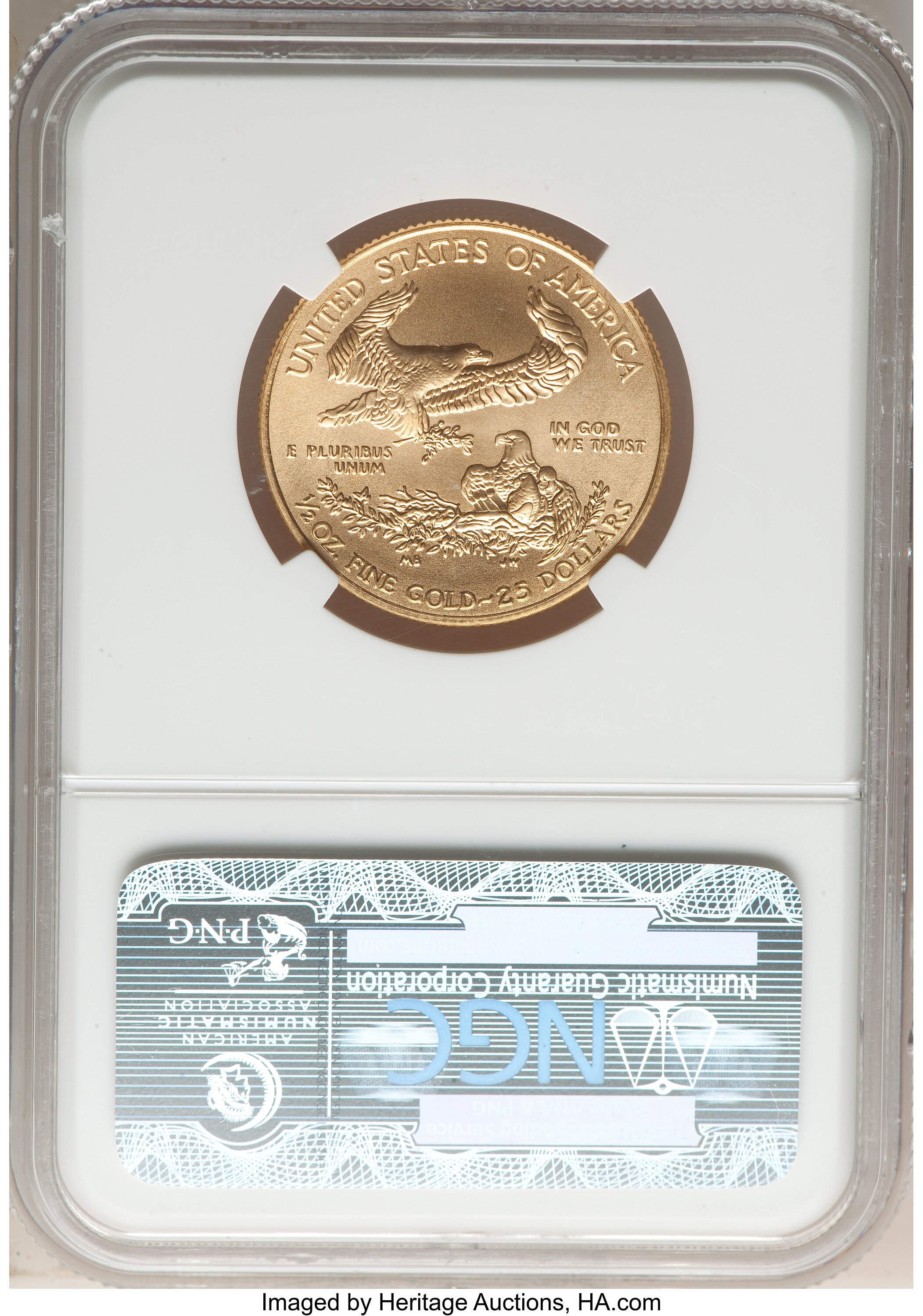 image for: 2011 $25 Half-Ounce Gold Eagle, 25th Anniversary, MS70 NGC. NGC Census: (0). PCGS Population: (479). MS70....