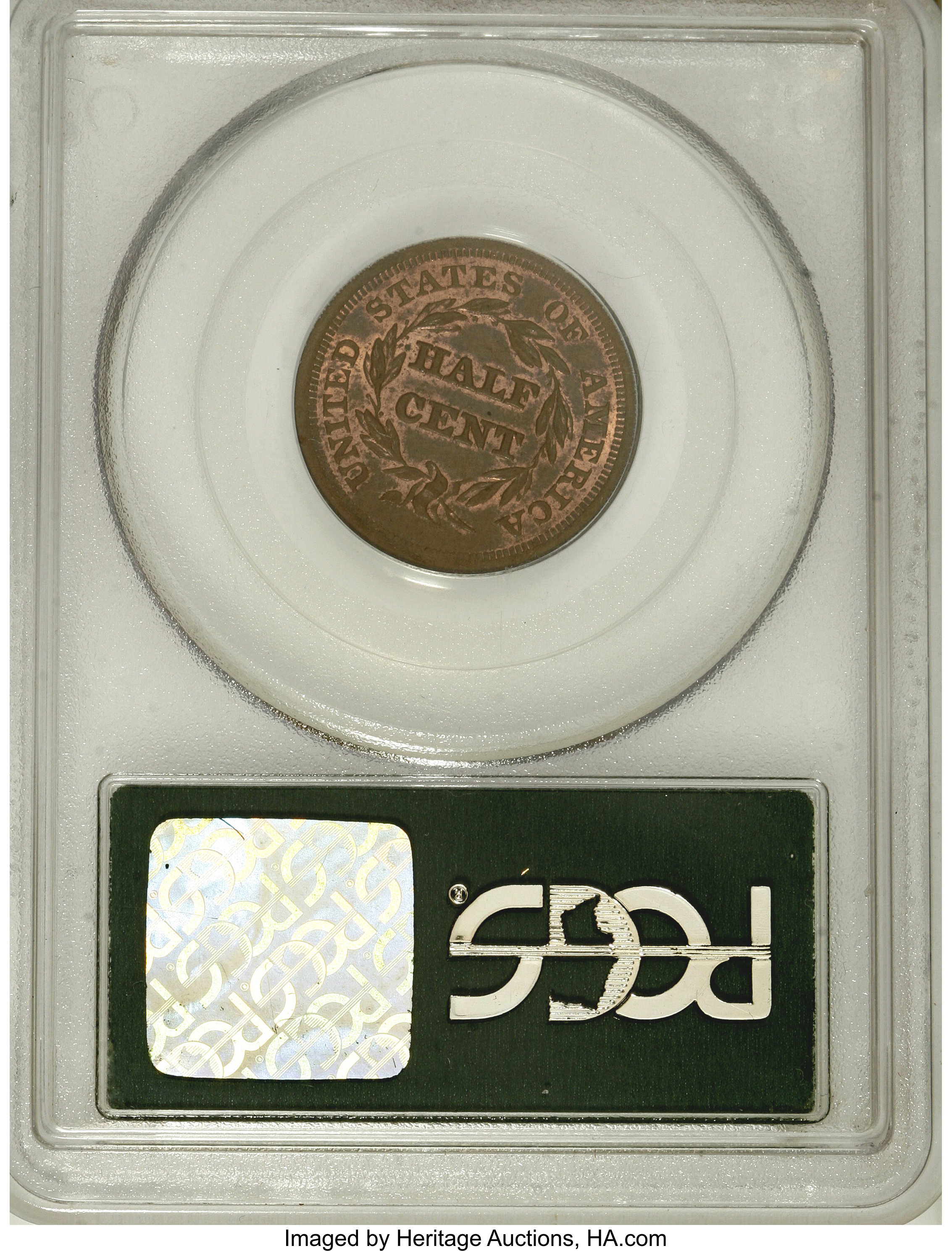 image for: 1856 1/2 C MS63 Red and Brown PCGS. PCGS Population (20/27). NGC Census: (12/23). Mintage: 40,430. Numismedia Wsl. Price fo...