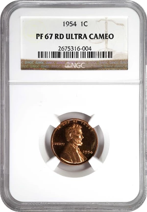 image for: 1954 Lincoln Cent. Proof-67 RD Ultra Cameo (NGC).