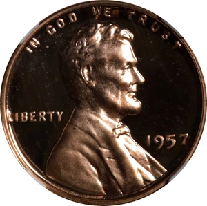 image for: 1957 Lincoln Cent. Proof-67 RD Ultra Cameo (NGC).