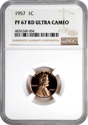 image for: 1957 Lincoln Cent. Proof-67 RD Ultra Cameo (NGC).