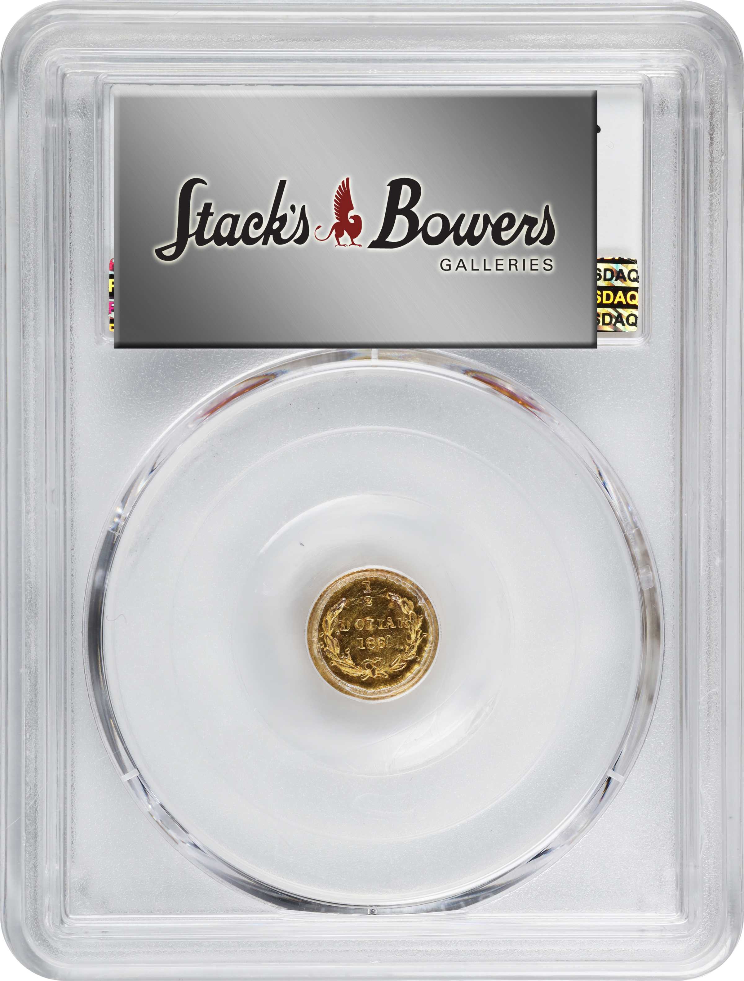 image for: 1866 Round 50 Cents. BG-1006. Rarity-5. Liberty Head. MS-63 (PCGS).