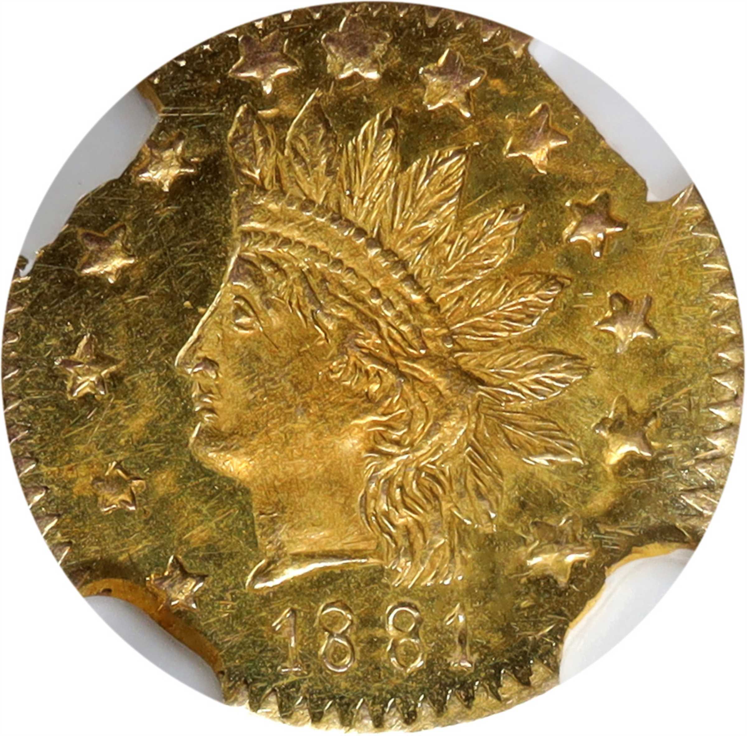 image for: 1881 Round 50 Cents. BG-1069. Rarity-4+. Indian Head. MS-63 PL (NGC).