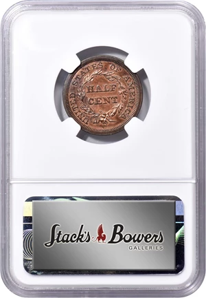 image for: 1857 Braided Hair Half Cent. B-2. Rarity-4. Proof-66 RB (NGC).