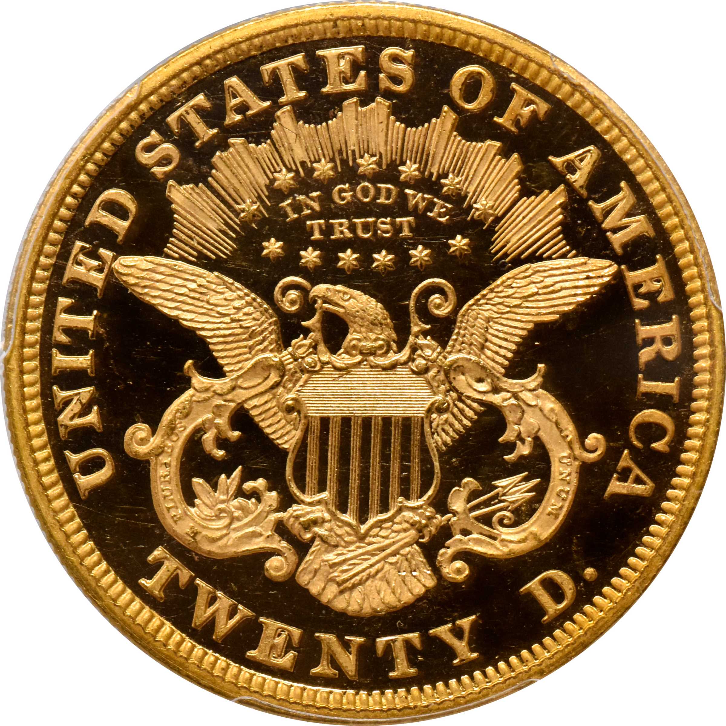 image for: 1870 Liberty Head Double Eagle. JD-1, the only known dies. Rarity-7-. Proof-64 Deep Cameo (PCGS).
