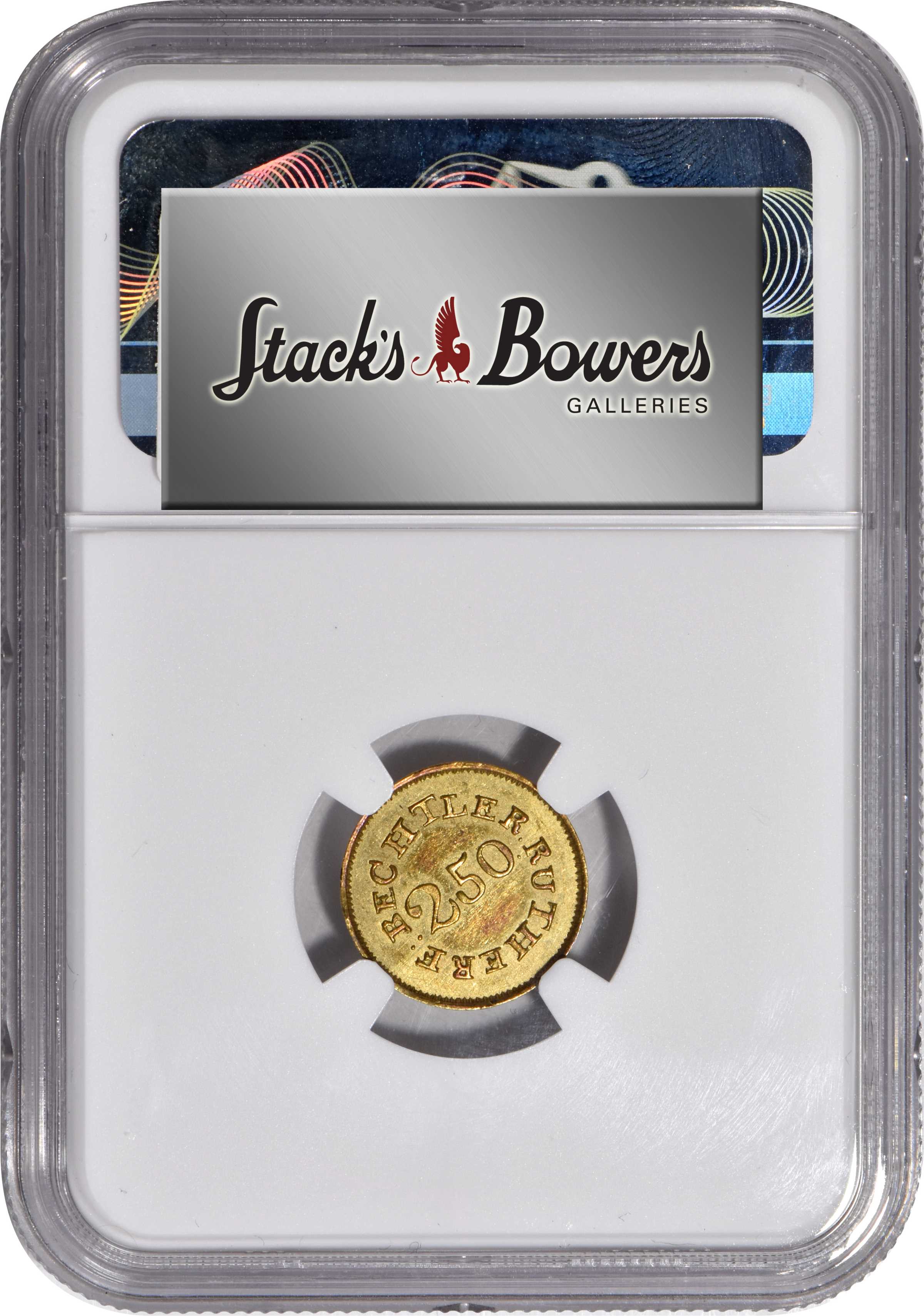 image for: Undated (1837-1842) Christopher Bechtler $2.50. K-13. Rarity-6. 70.G., 20 CARATS. MS-63 (NGC).