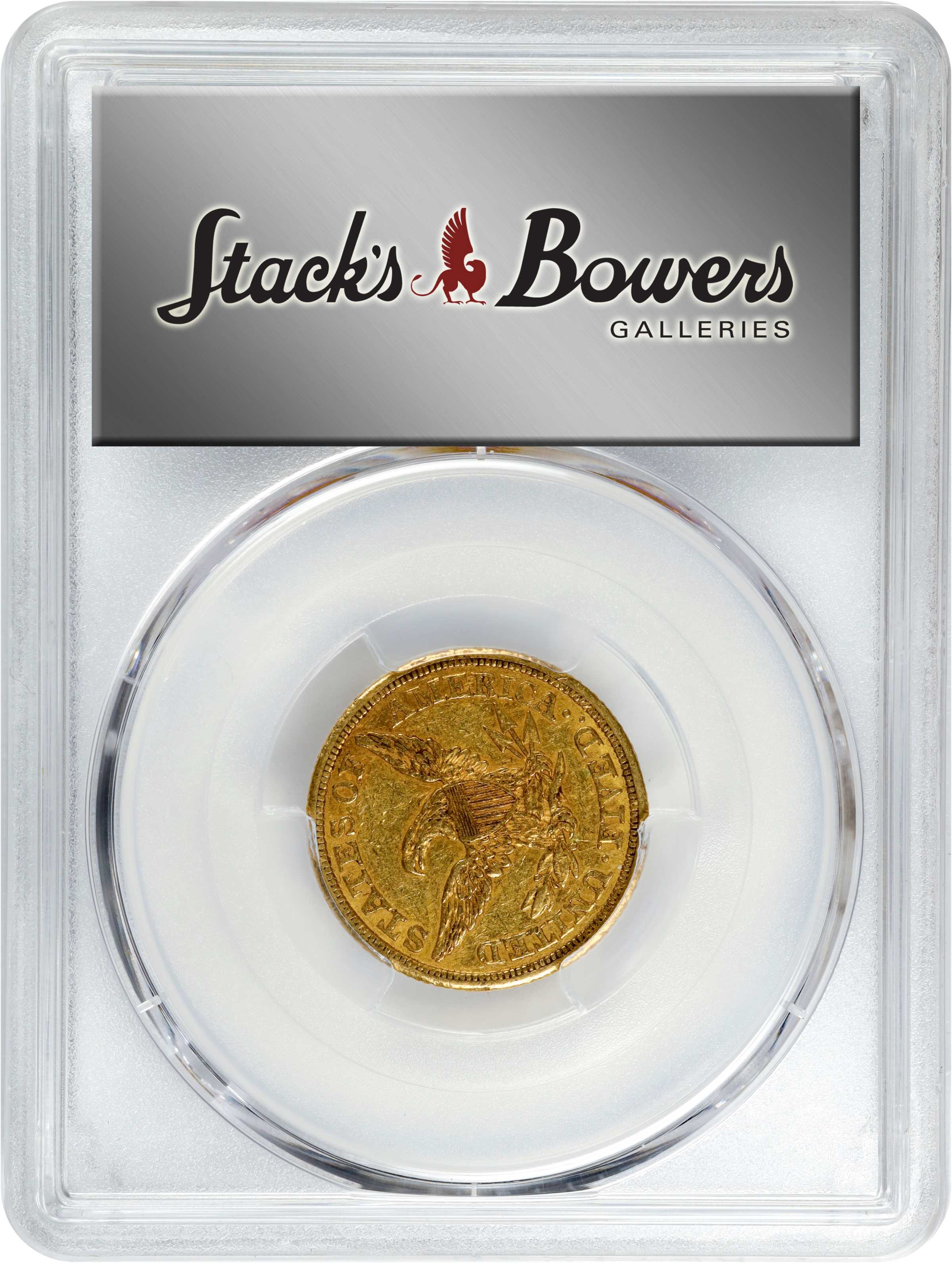 image for: 1842 Liberty Head Half Eagle. Large Letters. Repunched Date. AU-53 (PCGS). CAC.