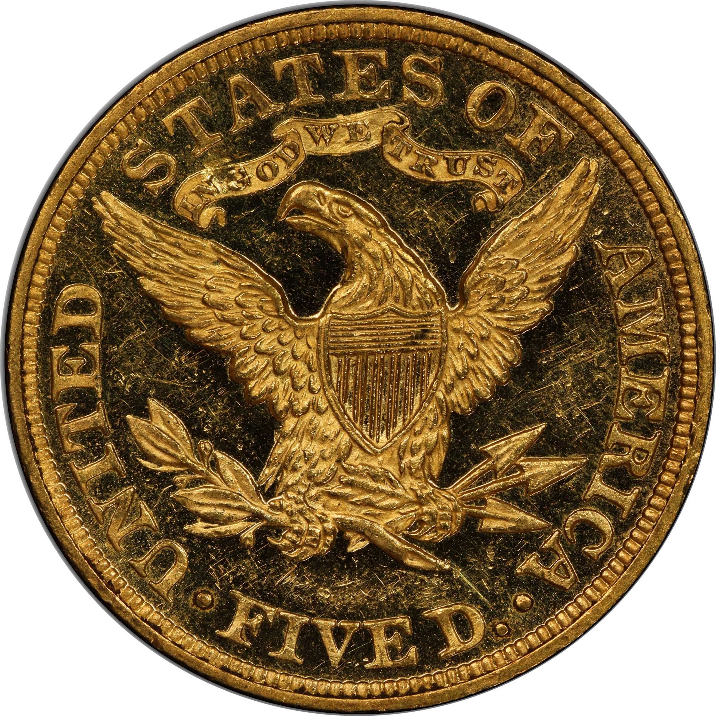image for: 1899 Liberty Head Half Eagle. JD-1, the only known dies. Rarity-5-. Proof-61 Deep Cameo (PCGS).