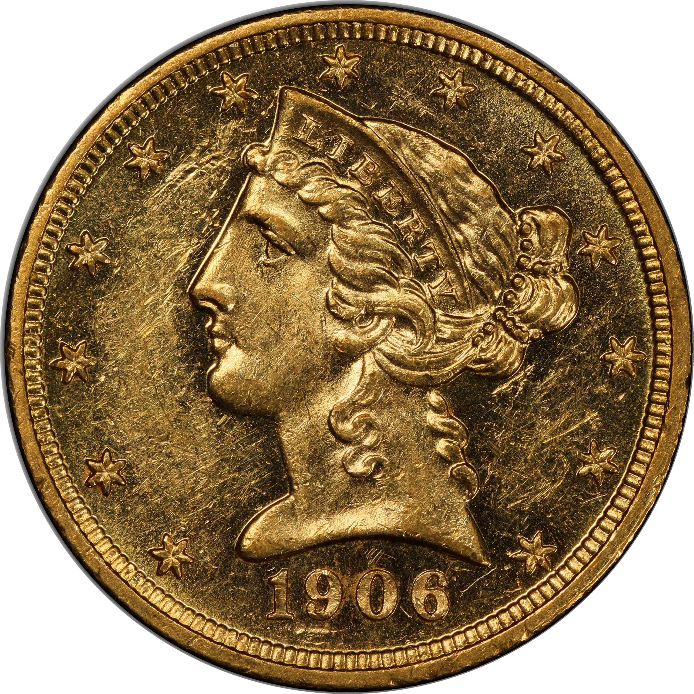 image for: 1906 Liberty Head Half Eagle. JD-1, the only known dies. Rarity-5. Proof-60 (PCGS).