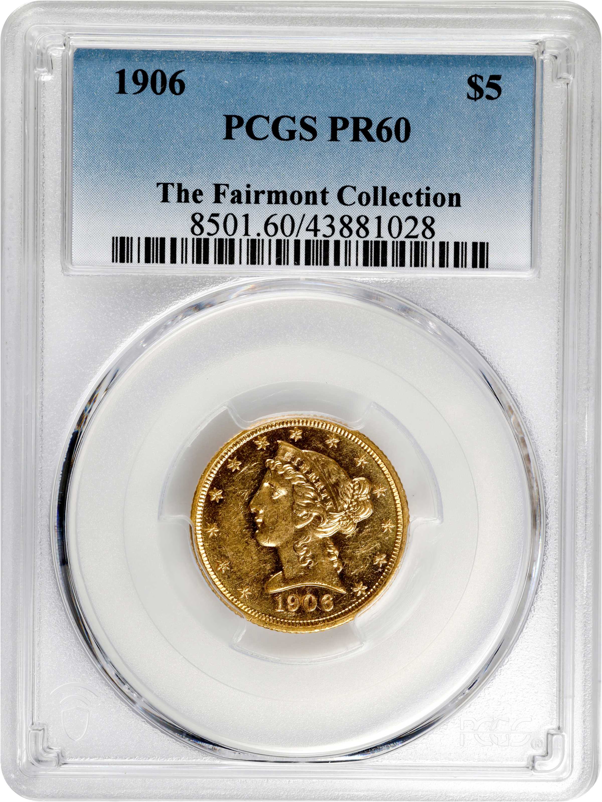 image for: 1906 Liberty Head Half Eagle. JD-1, the only known dies. Rarity-5. Proof-60 (PCGS).