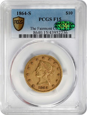 image for: 1864-S Liberty Head Eagle. Fine-15 (PCGS). CAC.