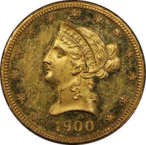 image for: 1900 Liberty Head Eagle. JD-1, the only known dies. Rarity-5-. Proof-60 Cameo (PCGS).
