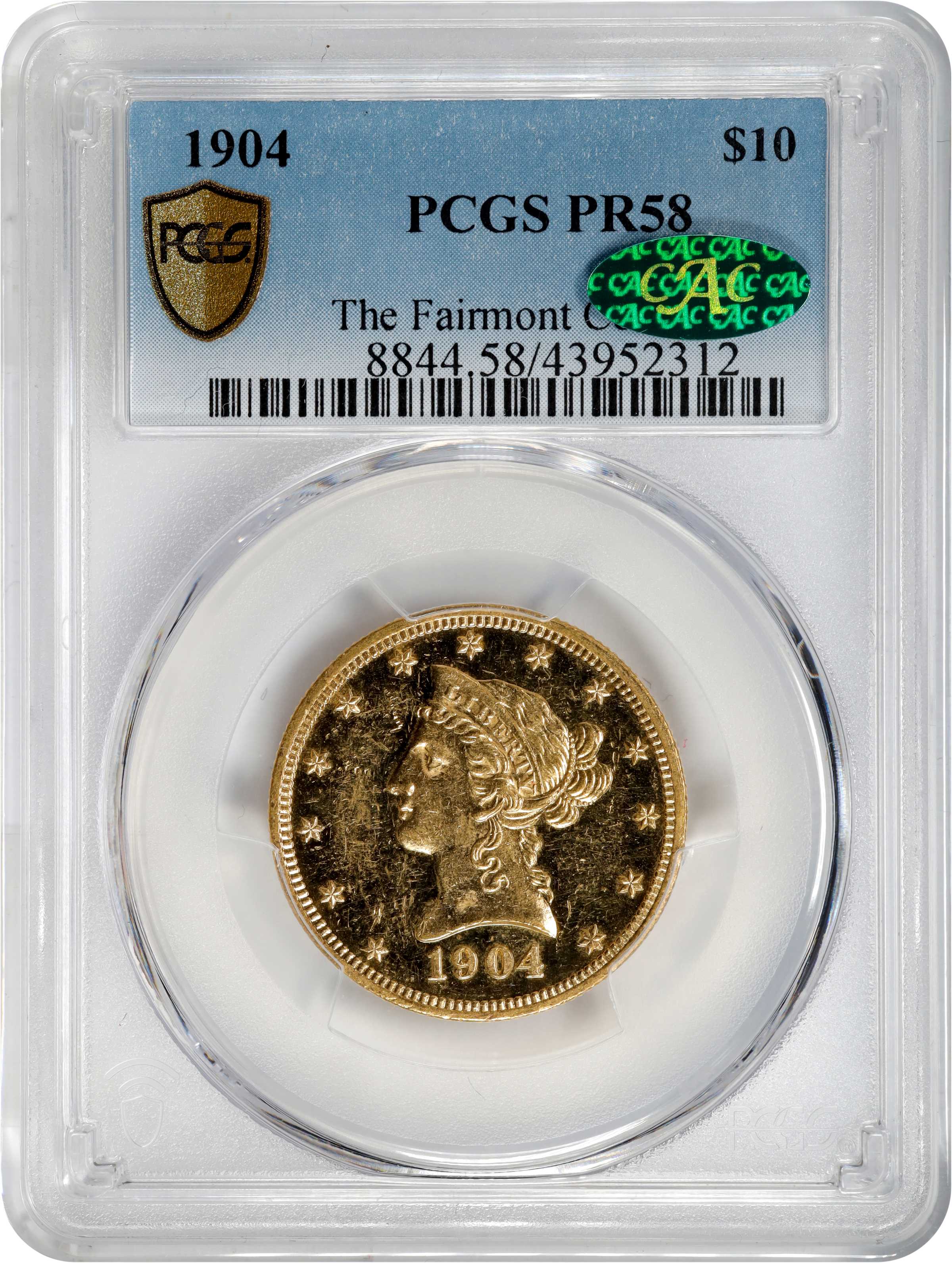 image for: 1904 Liberty Head Eagle. JD-1, the only known dies. Rarity-5-. Proof-58 (PCGS). CAC.