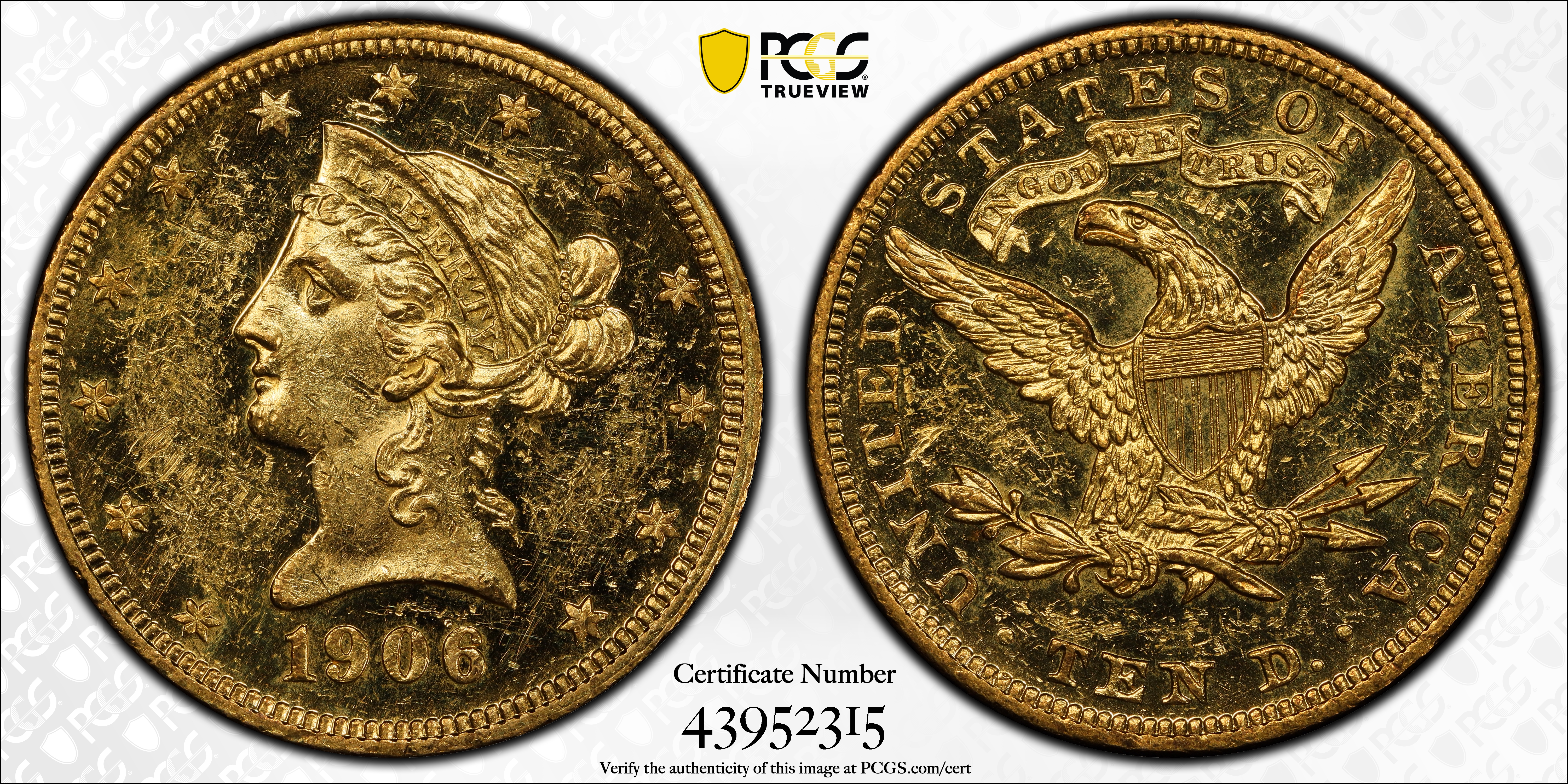 image for: 1906 Liberty Head Eagle. JD-1, the only known dies. Rarity-5. Proof-60 (PCGS). CAC.