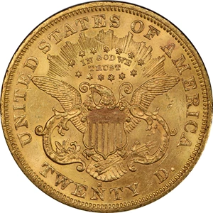 image for: 1872-S Liberty Head Double Eagle. MS-63 (PCGS).