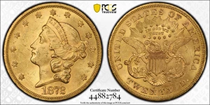 image for: 1872-S Liberty Head Double Eagle. MS-63 (PCGS).
