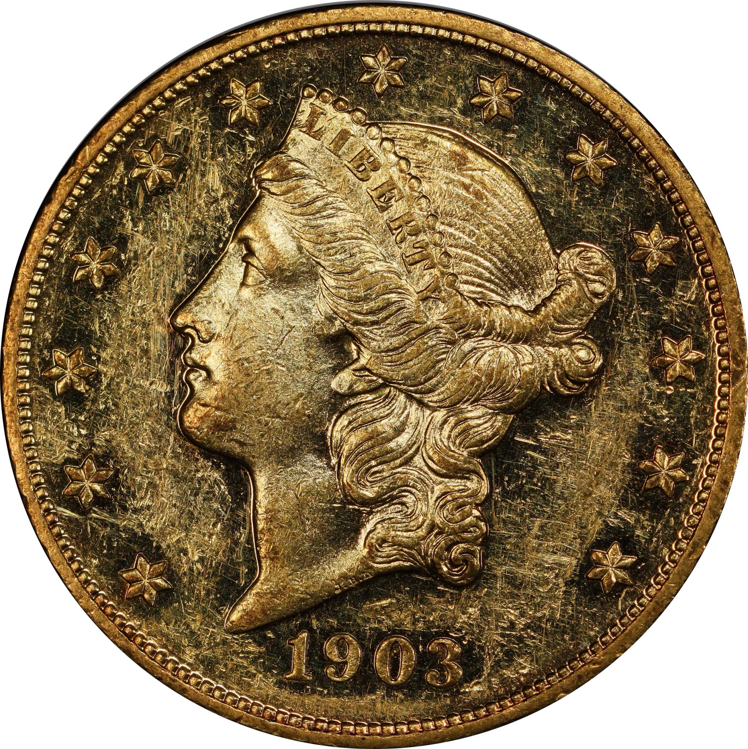 image for: 1903 Liberty Head Double Eagle. JD-1, the only known dies. Rarity-4. Proof-58 (PCGS). CAC.