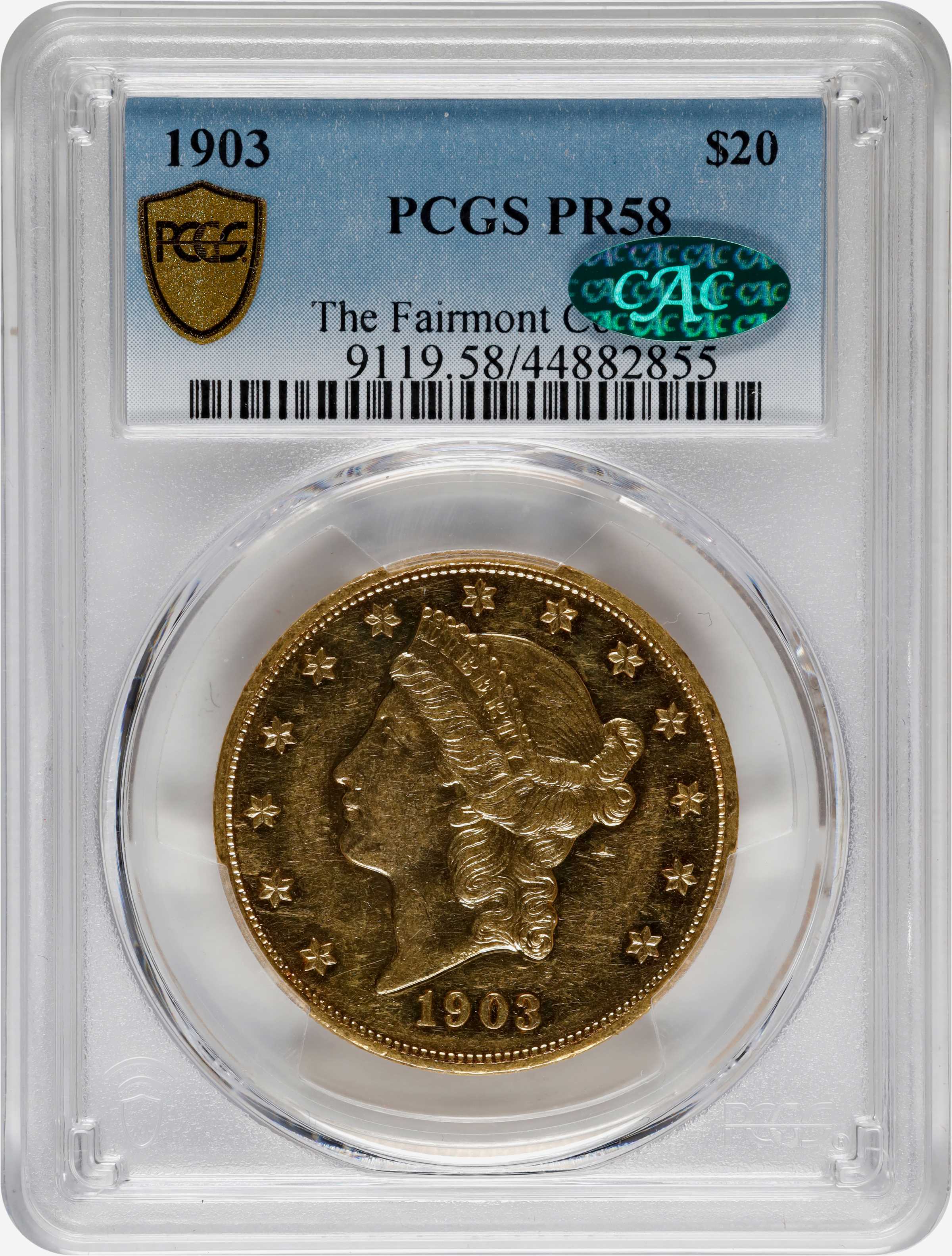 image for: 1903 Liberty Head Double Eagle. JD-1, the only known dies. Rarity-4. Proof-58 (PCGS). CAC.