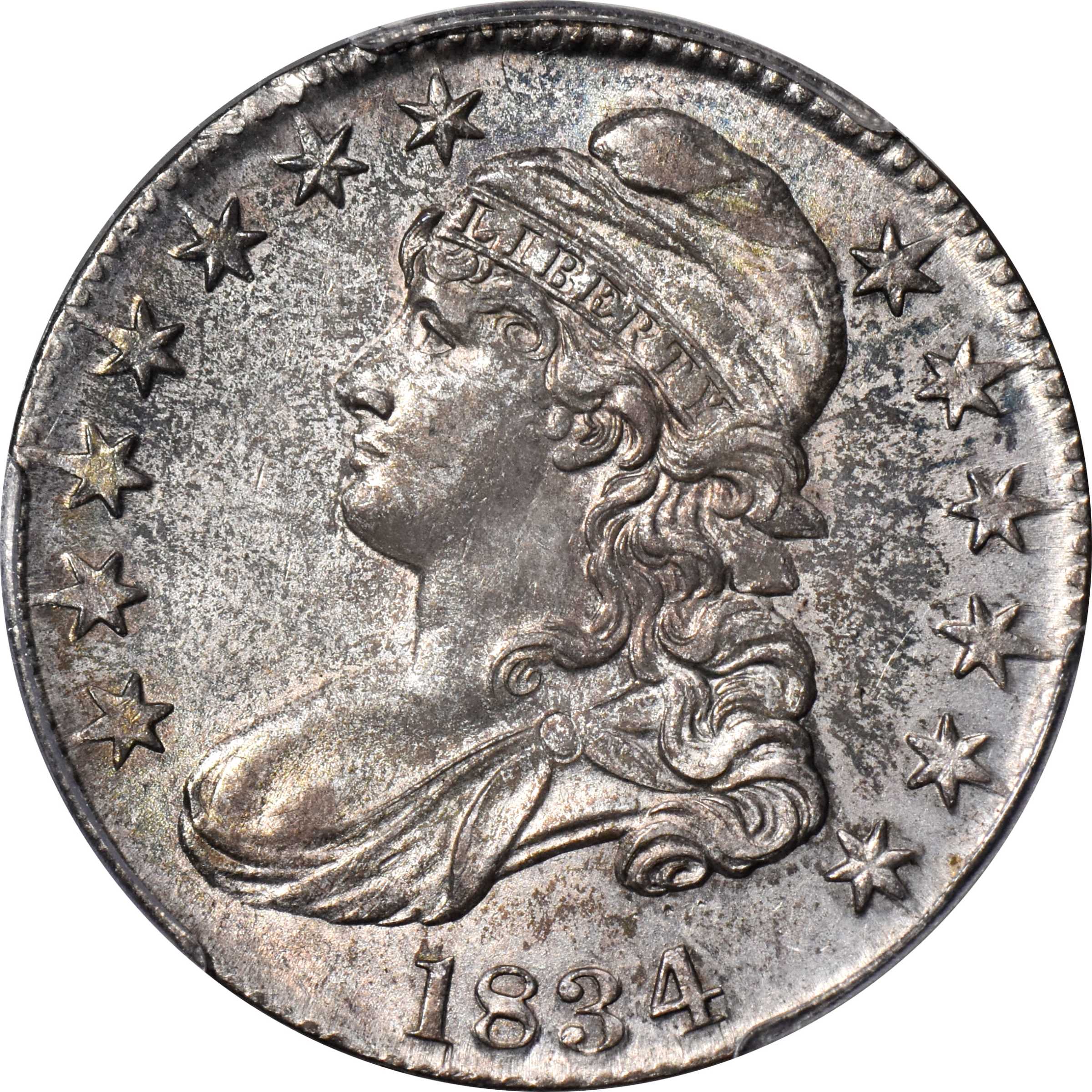 1834 Capped Bust Half Dollar. O-101. Rarity-1. Large Date, Large Letters. MS-63 (PCGS). CAC.