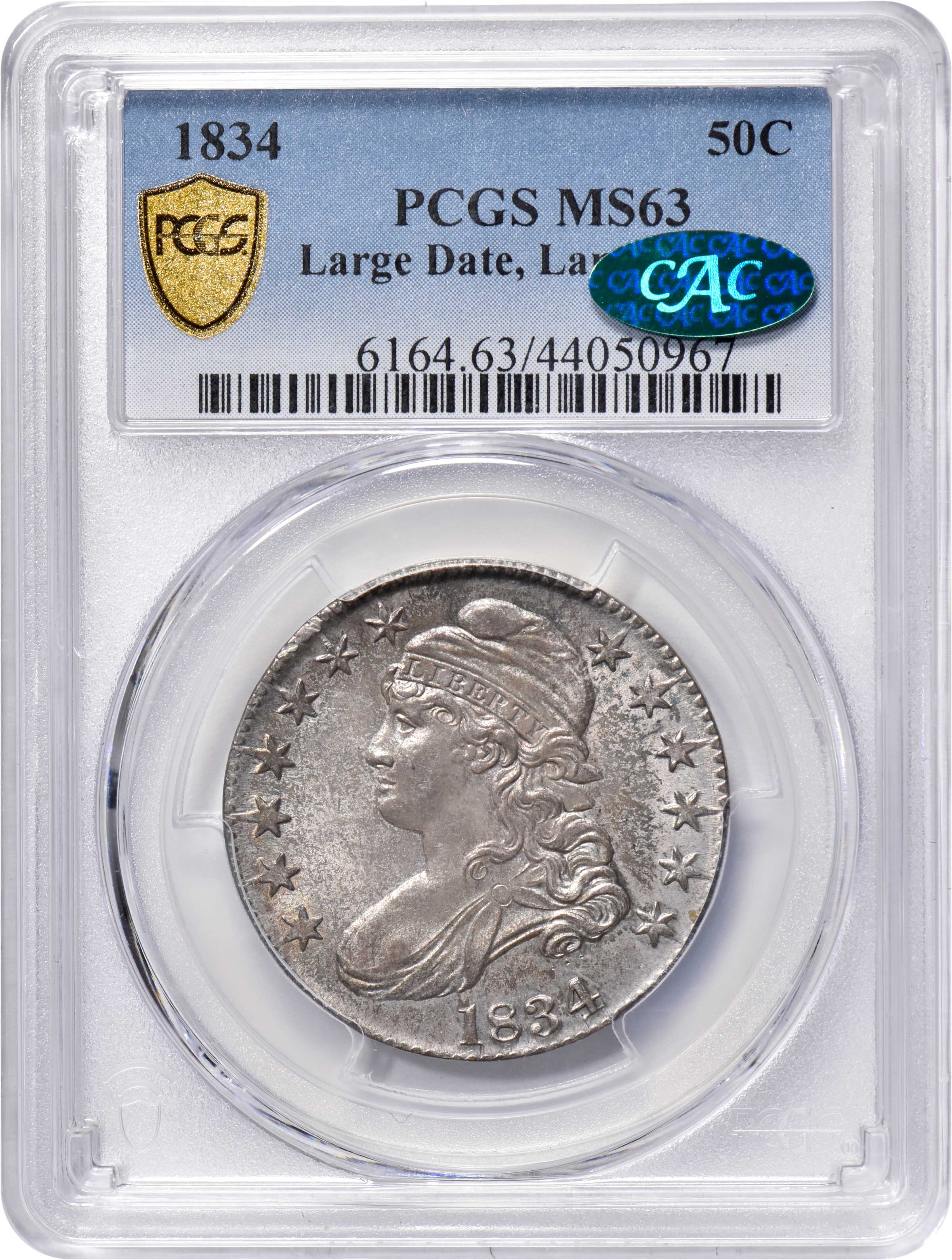 1834 50c Large Date, Large Letters MS63 thumbnail 3