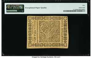 image for: Continental Currency February 17, 1776 $4 PMG About Uncirculated 50 EPQ....