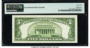 image for: Fancy Serial Number 5000 Fr. 1961-J $5 1950 Wide I Federal Reserve Note. PMG Choice Uncirculated 64 EPQ....
