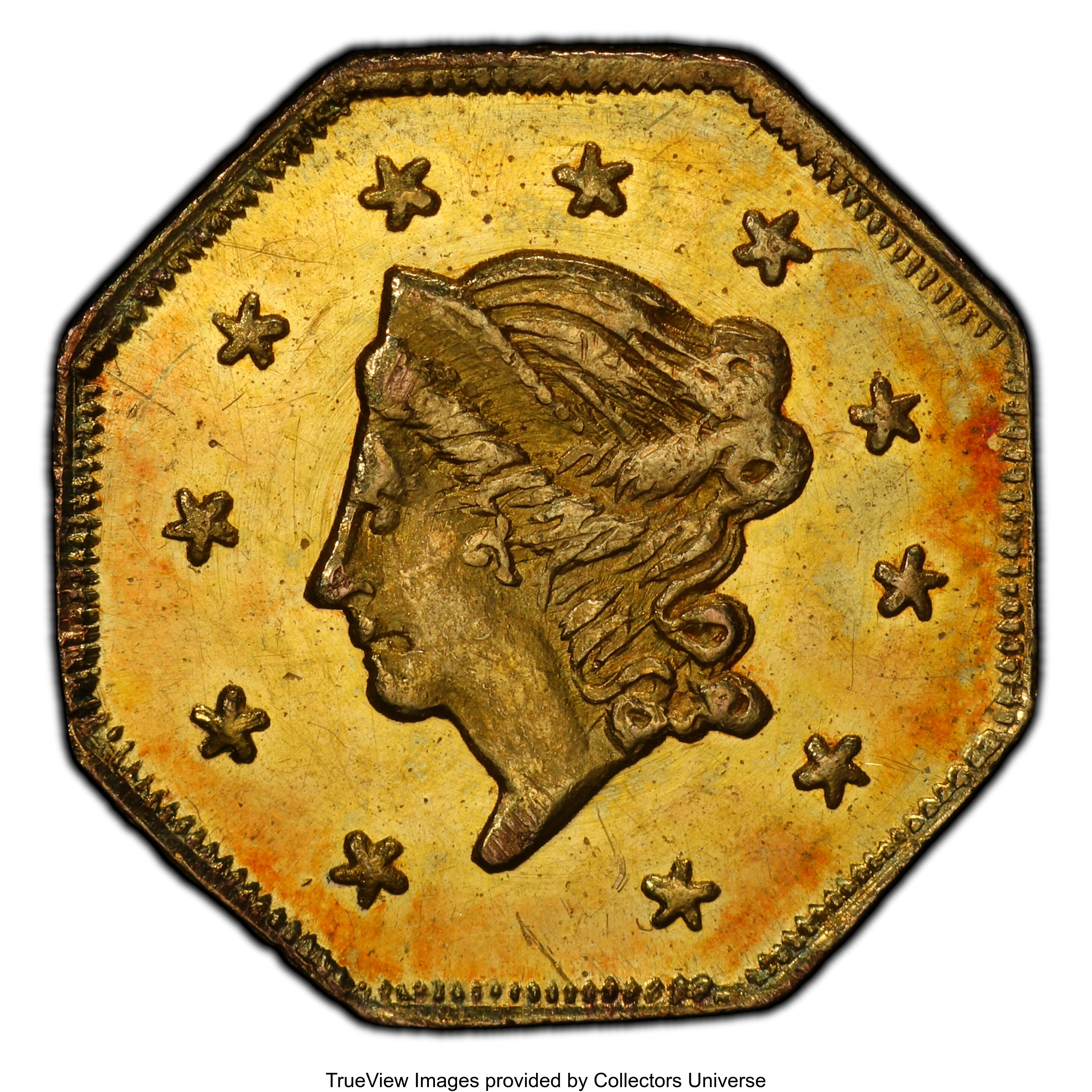 image for: 1871 $1 Liberty Octagonal Dollar, BG-1104, High R.4, MS63 PCGS. PCGS Population: (12/12 and 0/0+). NGC Census: (5/3 and 0/0...