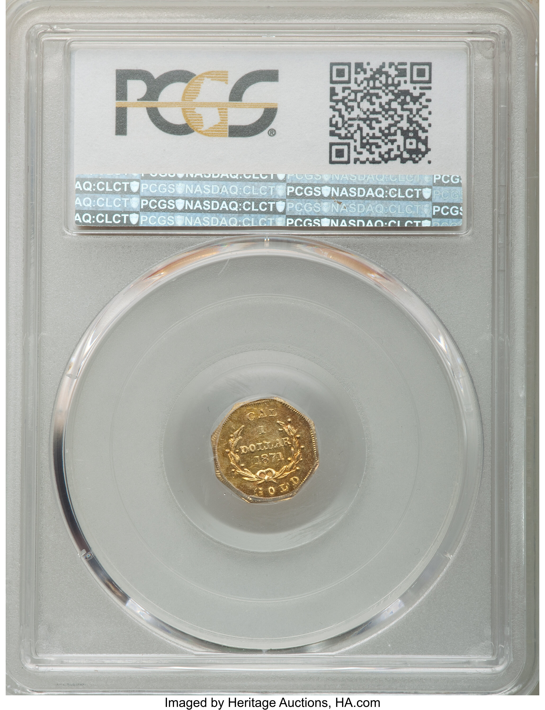 image for: 1871 $1 Liberty Octagonal Dollar, BG-1104, High R.4, MS63 PCGS. PCGS Population: (12/12 and 0/0+). NGC Census: (5/3 and 0/0...