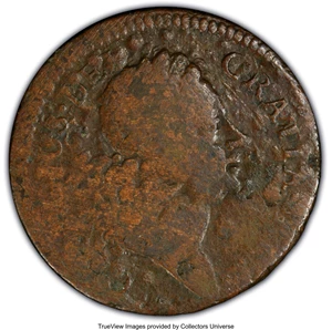 image for: 1722 Rosa Americana Halfpenny, VTILE DVLCI, Good 6 PCGS. M. 1.1-A.1, W-1214, R.6. PCGS Population: (1/4). NGC Census: (0/0)....