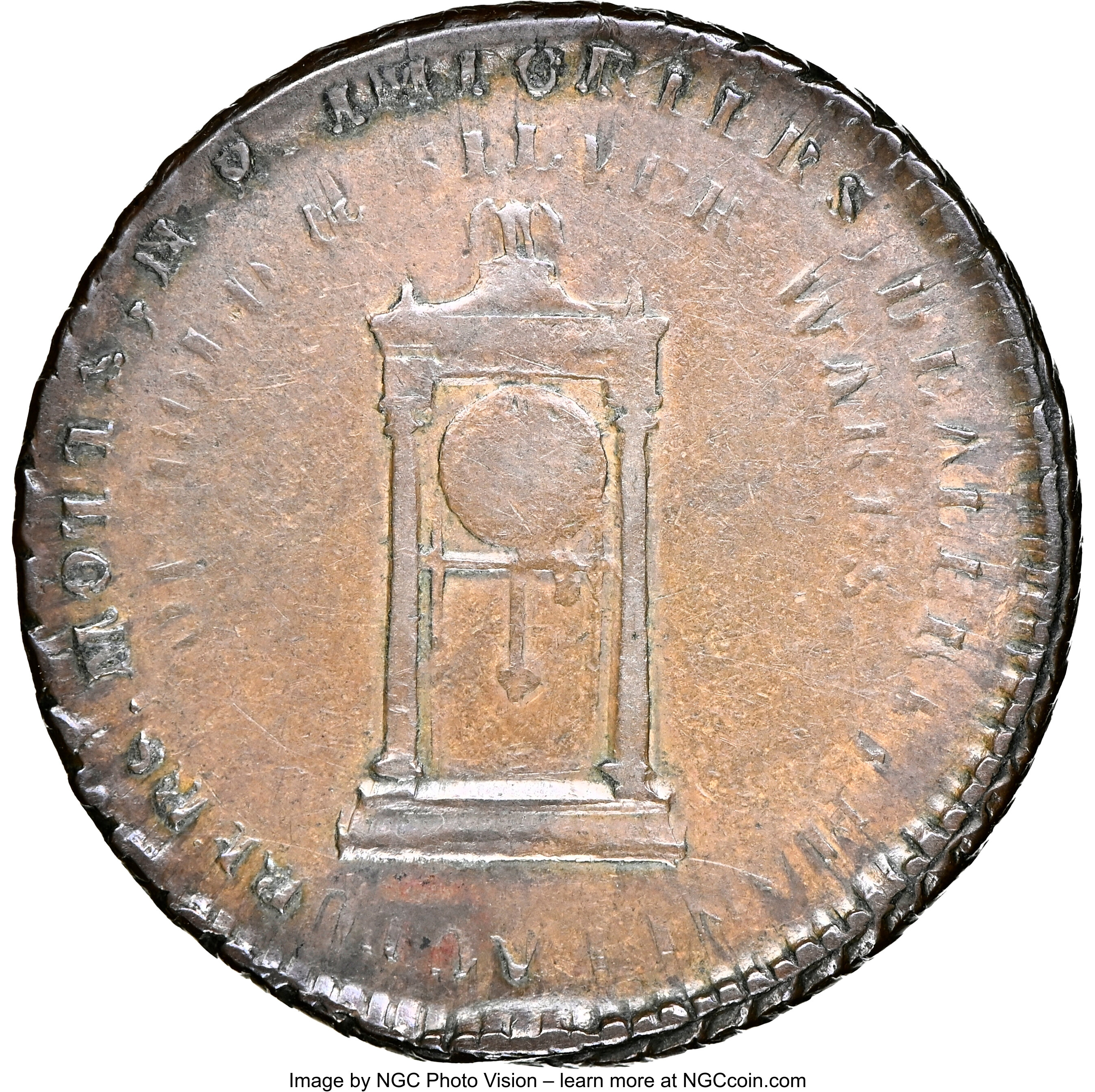 image for: 1789 Mott Token, Thin Planchet, Engrailed Edge, XF40 NGC. Breen-1025, Rulau-E-NY-612. Ex: Long Island Collection....