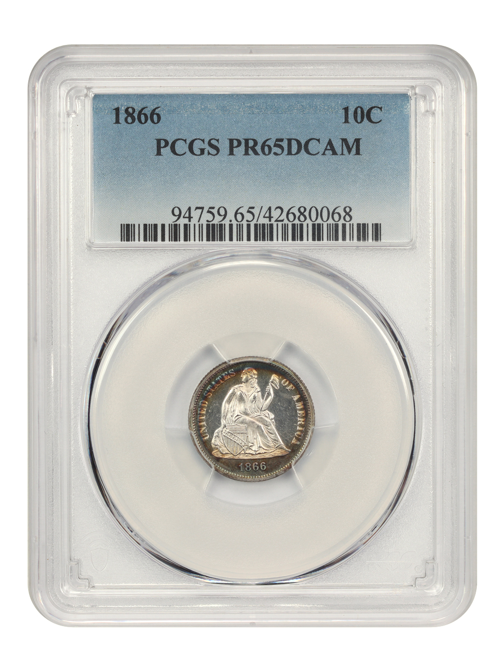 image for: 1866 10c PCGS Proof 65 DCAM