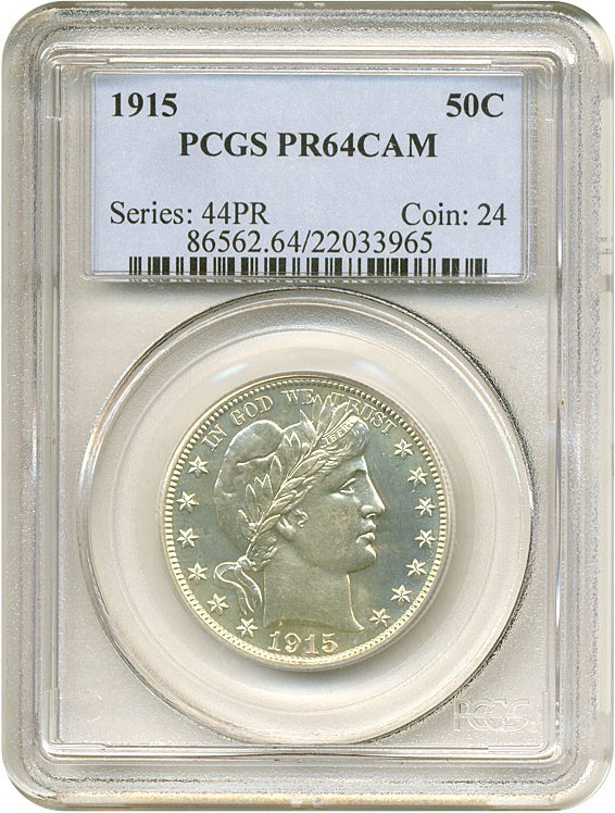 image for: 1915 50c  PCGS Proof 64 Cameo