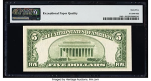 image for: Repeater Serial Number 43114311 Fr. 1965-L $5 1950D Federal Reserve Note. PMG Gem Uncirculated 65 EPQ....
