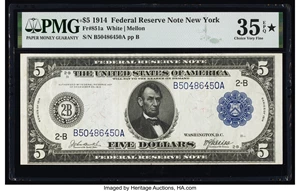 image for: Fr. 848 $5 1914 Federal Reserve Note PMG Choice Very Fine 35 EPQ★ ....