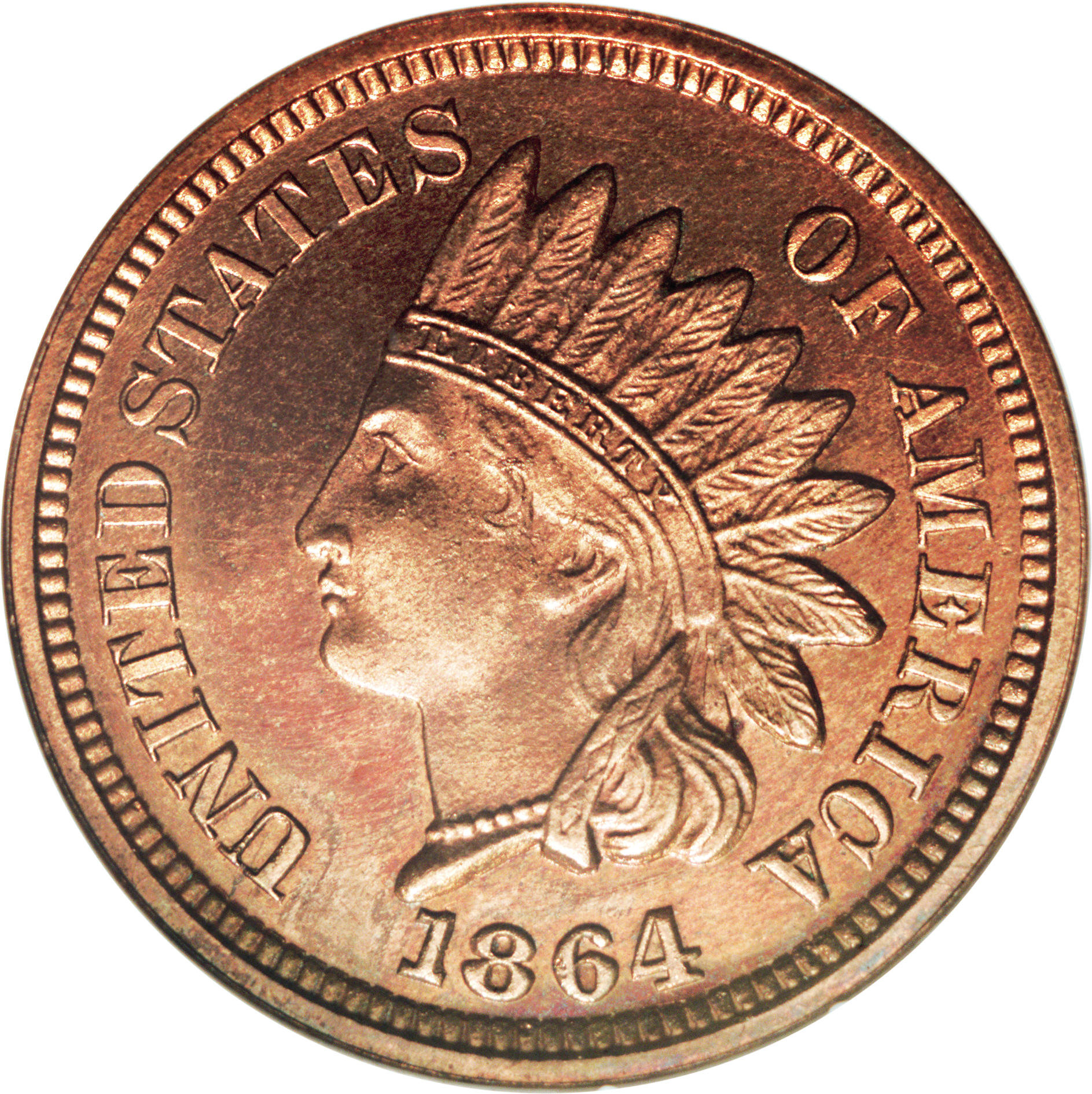 image for: 1864 1C Bronze No L PR64 Cameo NGC....